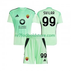 AS Roma Trøje Mile Svilar 99 Målmand Børn Udebane Fodboldsæt 4. Valg Fodboldsæt 2025-2026 Kortærmet