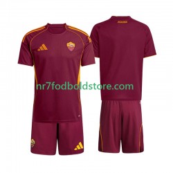 AS Roma Trøje Børn Hjemmebane Fodboldsæt 2025-2026 Kortærmet