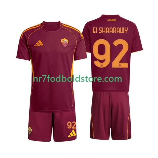 AS Roma Trøje Stephan El Shaarawy 92 Børn Hjemmebane Fodboldsæt 2025-2026 Kortærmet