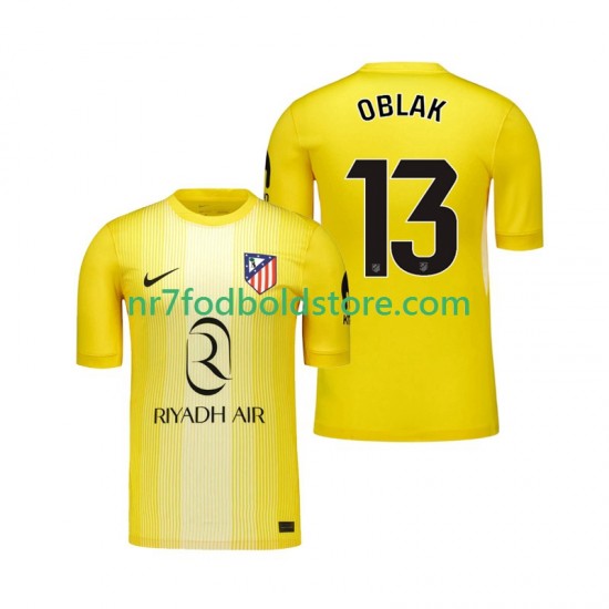 Atlético Madrid Trøje Jan Oblak 13 Målmand Mænd Hjemmebane Fodboldsæt 2025-2026 Kortærmet