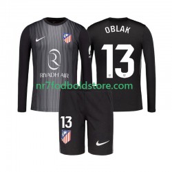 Atlético Madrid Trøje Jan Oblak 13 Målmand Børn Udebane Fodboldsæt 2025-2026 Langærmet