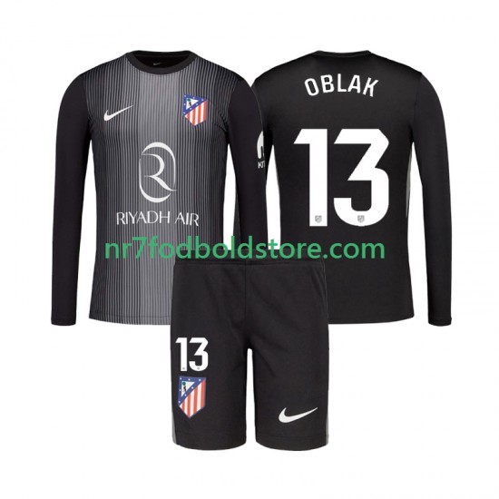 Atlético Madrid Trøje Jan Oblak 13 Målmand Børn Udebane Fodboldsæt 2025-2026 Langærmet