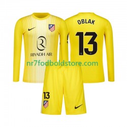 Atlético Madrid Trøje Jan Oblak 13 Målmand Børn Hjemmebane Fodboldsæt 2025-2026 Langærmet