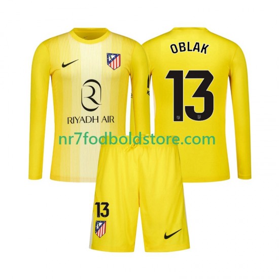 Atlético Madrid Trøje Jan Oblak 13 Målmand Børn Hjemmebane Fodboldsæt 2025-2026 Langærmet