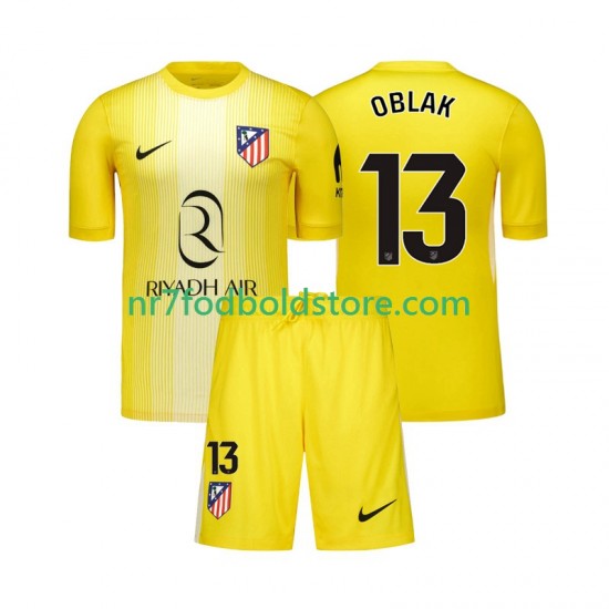 Atlético Madrid Trøje Jan Oblak 13 Målmand Børn Hjemmebane Fodboldsæt 2025-2026 Kortærmet