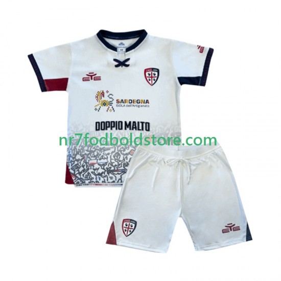 Cagliari Trøje Børn Udebane Fodboldsæt 2025-2026 Kortærmet
