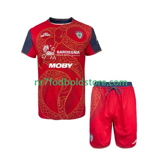 Cagliari Trøje Special Børn Hjemmebane Fodboldsæt 2025-2026 Kortærmet