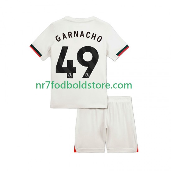 Chelsea Trøje Alejandro Garnacho 49 Børn Udebane Fodboldsæt 2025-2026 Kortærmet