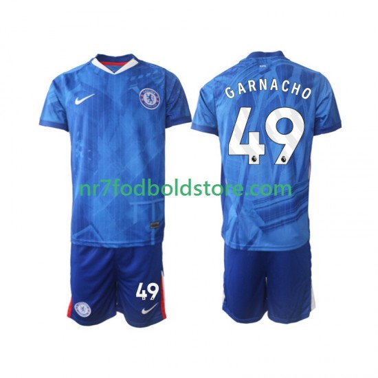 Chelsea Trøje Alejandro Garnacho 49 Børn Hjemmebane Fodboldsæt 2025-2026 Kortærmet