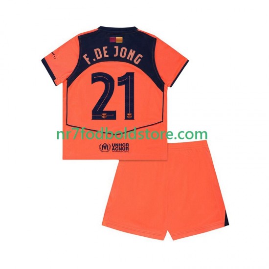 FC Barcelona Trøje Frenkie de Jong 21 UCL Børn 3. Valg Fodboldsæt 2025-2026 Kortærmet