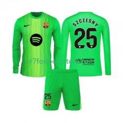 FC Barcelona Trøje Szczesny 25 Målmand Børn Hjemmebane Fodboldsæt 2025-2026 Langærmet
