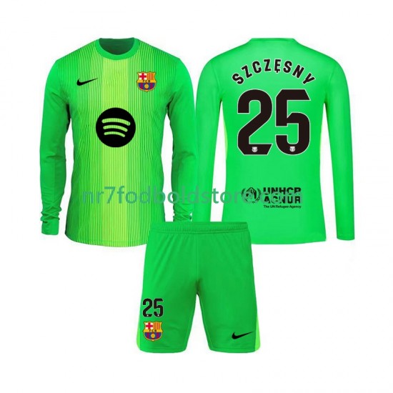 FC Barcelona Trøje Szczesny 25 Målmand Børn Hjemmebane Fodboldsæt 2025-2026 Langærmet