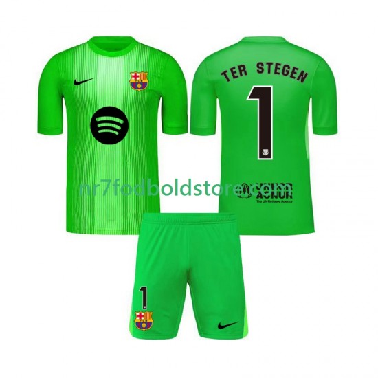 FC Barcelona Trøje Ter Stegen 1 Målmand Børn Hjemmebane Fodboldsæt 2025-2026 Kortærmet