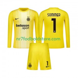 Inter Milan Trøje Yann Sommer 1 Målmand Børn Udebane Fodboldsæt 2025-2026 Langærmet