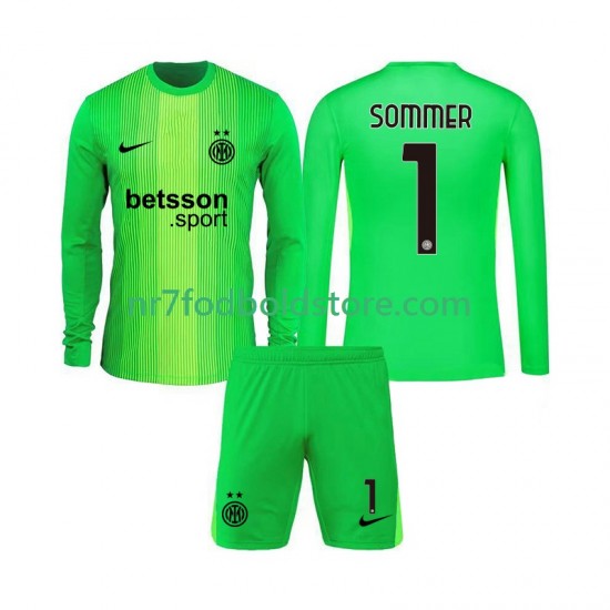Inter Milan Trøje Yann Sommer 1 Målmand Børn 3. Valg Fodboldsæt 2025-2026 Langærmet