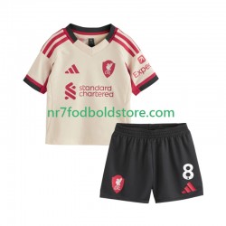 Liverpool Trøje Dominik Szoboszlai 8 Børn Udebane Fodboldsæt 2025-2026 Kortærmet