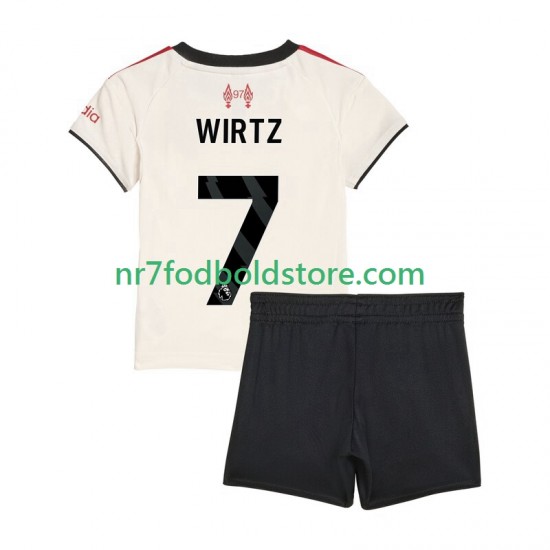 Liverpool Trøje Florian Wirtz 7 Børn Udebane Fodboldsæt 2025-2026 Kortærmet