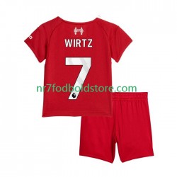 Liverpool Trøje Florian Wirtz 7 Børn Hjemmebane Fodboldsæt 2025-2026 Kortærmet