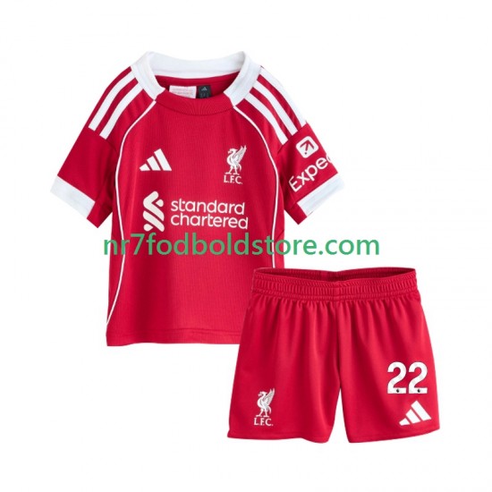 Liverpool Trøje Hugo Ekitike 22 Børn Hjemmebane Fodboldsæt 2025-2026 Kortærmet