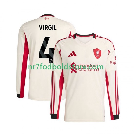 Liverpool Trøje Virgil van Dijk 4 Mænd Udebane Fodboldsæt 2025-2026 Langærmet