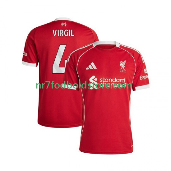 Liverpool Trøje Virgil van Dijk 4 Mænd Hjemmebane Fodboldsæt 2025-2026 Kortærmet