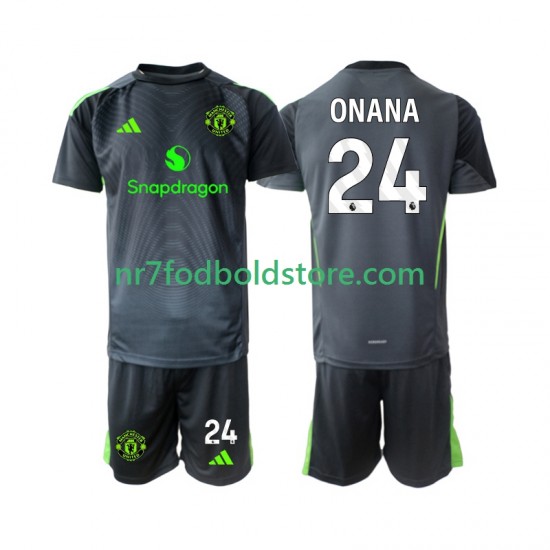 Manchester United Trøje Andre Onana 24 Målmand Børn Udebane Fodboldsæt 2025-2026 Kortærmet