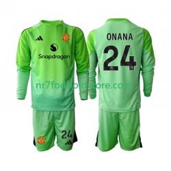 Manchester United Trøje Andre Onana 24 Målmand Børn 4. Valg Fodboldsæt 2025-2026 Langærmet