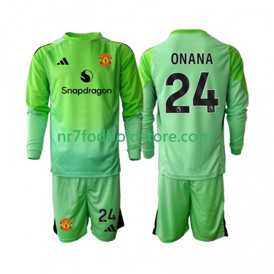 Manchester United Trøje Andre Onana 24 Målmand Børn 4. Valg Fodboldsæt 2025-2026 Langærmet