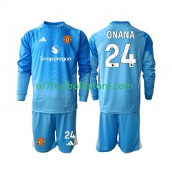 Manchester United Trøje Andre Onana 24 Målmand Børn Hjemmebane Fodboldsæt 2025-2026 Langærmet