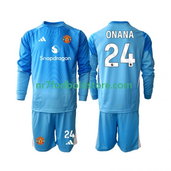 Manchester United Trøje Andre Onana 24 Målmand Børn Hjemmebane Fodboldsæt 2025-2026 Langærmet