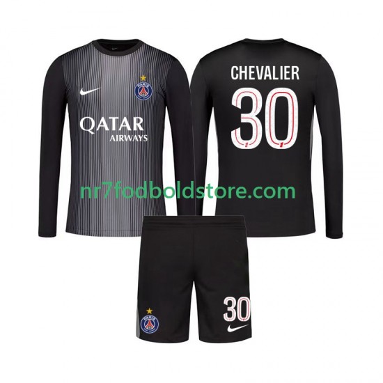 Paris Saint-Germain Trøje Lucas Chevalier 30 Målmand Børn Hjemmebane Fodboldsæt 2025-2026 Langærmet