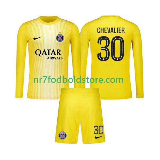 Paris Saint-Germain Trøje Lucas Chevalier 30 Målmand Børn 3. Valg Fodboldsæt 2025-2026 Langærmet