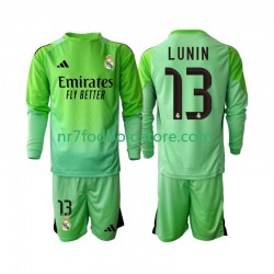 Real Madrid Trøje Andriy Lunin 13 Målmand Børn Udebane Fodboldsæt 2025-2026 Langærmet