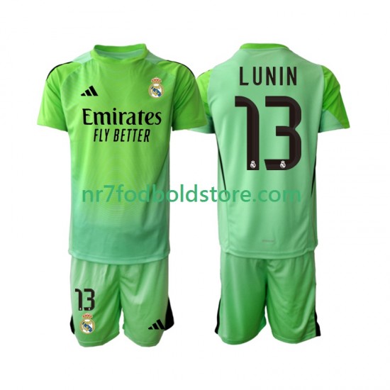 Real Madrid Trøje Andriy Lunin 13 Målmand Børn Udebane Fodboldsæt 2025-2026 Kortærmet