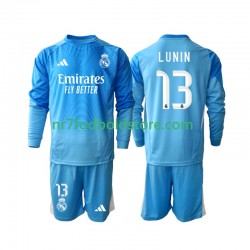 Real Madrid Trøje Andriy Lunin 13 Målmand Børn Hjemmebane Fodboldsæt 2025-2026 Langærmet