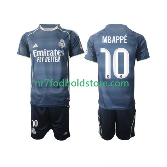 Real Madrid Trøje Mbappé Kylian 10 Børn Udebane Fodboldsæt 2025-2026 Kortærmet