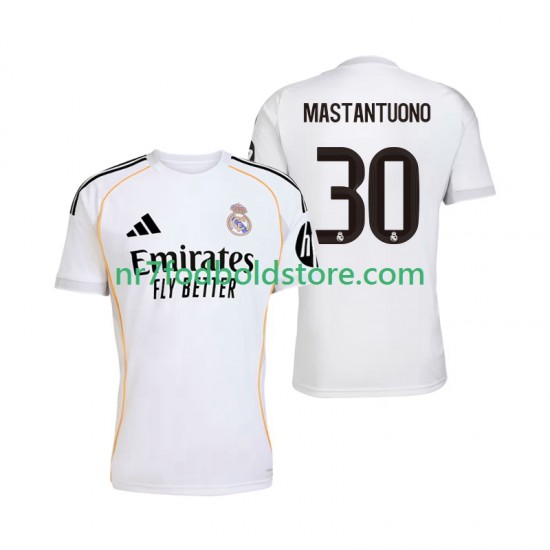 Real Madrid Trøje Mastantuono 30 Mænd Hjemmebane Fodboldsæt 2025-2026 Kortærmet