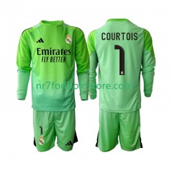 Real Madrid Trøje Thibaut Courtois 1 Børn Udebane Fodboldsæt 2025-2026 Langærmet