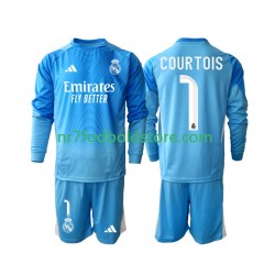 Real Madrid Trøje Thibaut Courtois 1 Børn Hjemmebane Fodboldsæt 2025-2026 Langærmet
