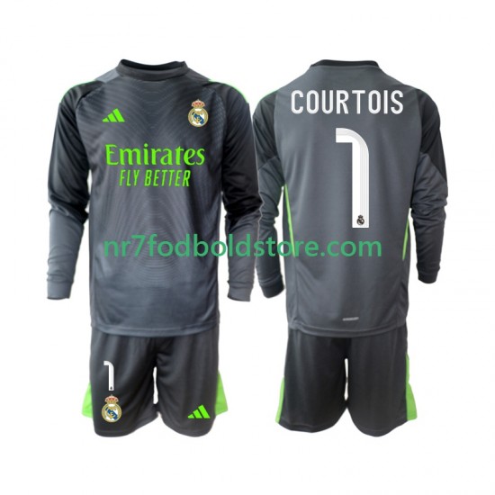 Real Madrid Trøje Thibaut Courtois 1 Børn 3. Valg Fodboldsæt 2025-2026 Langærmet