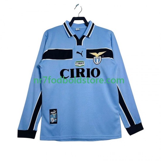 SS Lazio Trøje Retro Mænd Hjemmebane Fodboldsæt 1998 1999 Langærmet