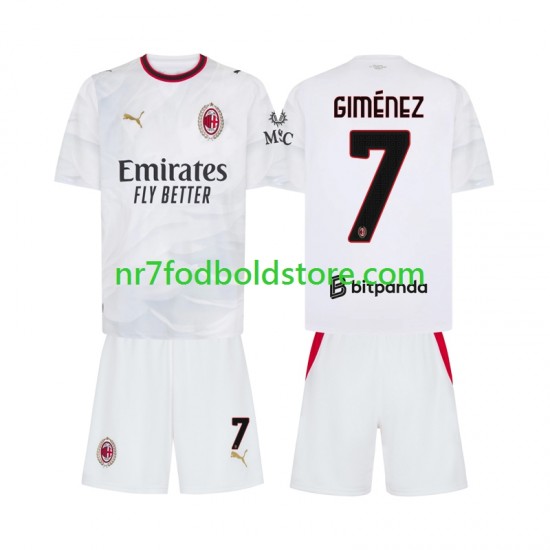AC Milan Trøje Gimenez 7 Børn Udebane Fodboldsæt 2026-2027 Kortærmet