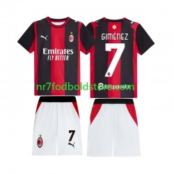 AC Milan Trøje Gimenez 7 Børn Hjemmebane Fodboldsæt 2026-2027 Kortærmet