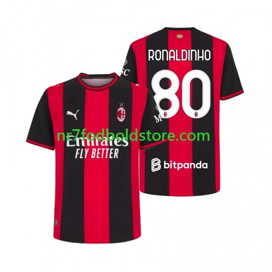 AC Milan Trøje Ronaldinho 80 Mænd Hjemmebane Fodboldsæt 2026-2027 Kortærmet