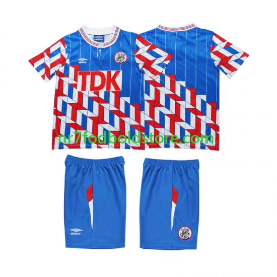 AFC Ajax Trøje 1989 1990 Retro Børn Udebane Fodboldsæt Langærmet