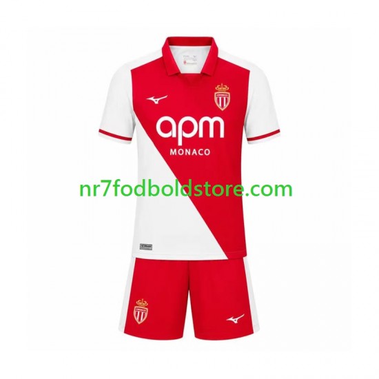 AS Monaco Trøje Børn Hjemmebane Fodboldsæt 2026-2027 Kortærmet