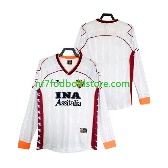 AS Roma Trøje 2000 Retro Mænd Udebane Fodboldsæt 1999 Langærmet