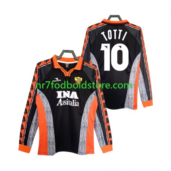 AS Roma Trøje Totti 10 Retro Mænd 3. Valg Fodboldsæt 1998 1999 Langærmet