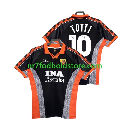 AS Roma Trøje Totti 10 Retro Mænd 3. Valg Fodboldsæt 1998 1999 Kortærmet