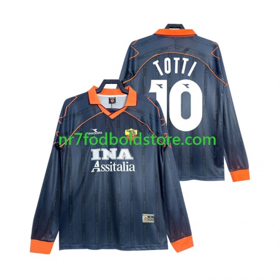 AS Roma Trøje Totti 10 2000 Retro Mænd 3. Valg Fodboldsæt 1999 Langærmet